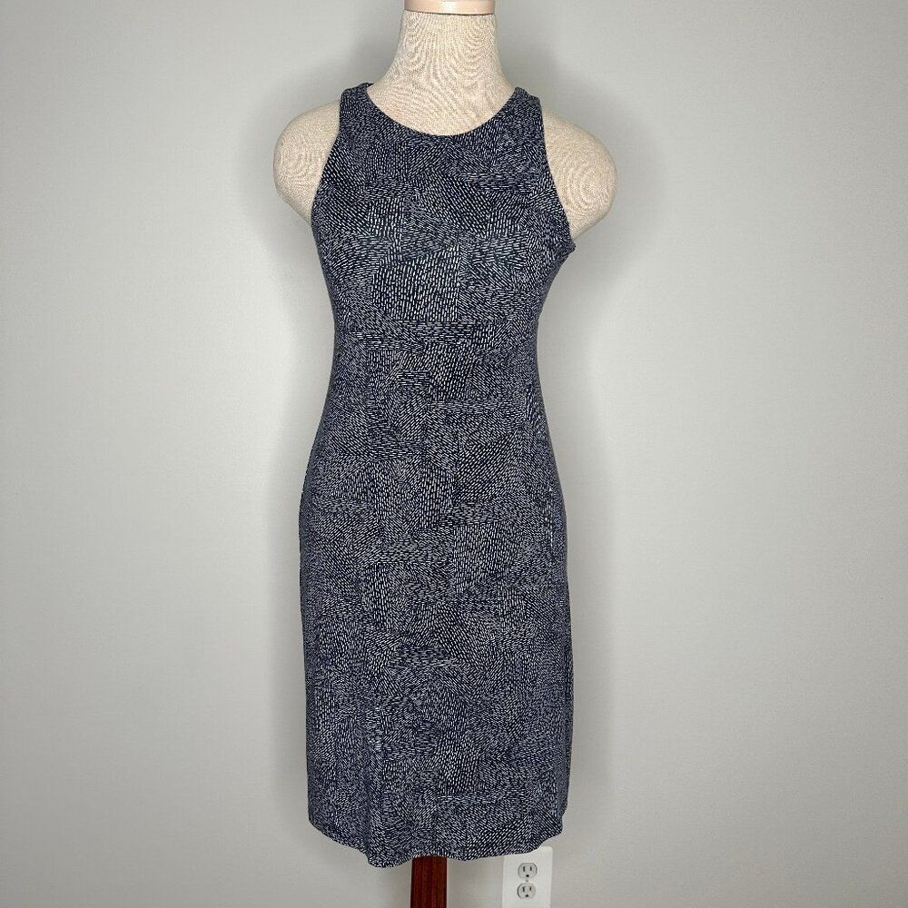 Athleta Women's Santorini Thera Printed Dress Navy Blue White Size XS